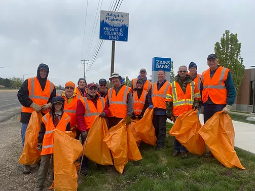 Adopt a Highway Cleanup - April 2022 - Knights of Columbus - Meridian, Idaho